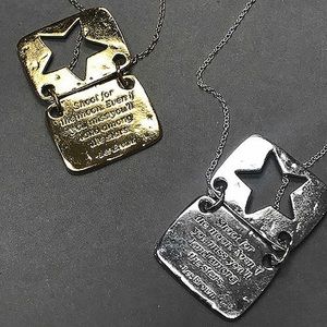 Love Note Star Shaped Necklace in Silver or Gold,Boutique